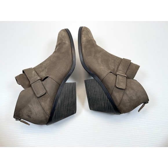 Eileen Fisher Ives Tumbled Nubuck Bootie Women 10 EUC Zip Closure Leather Ankle - Picture 4 of 11